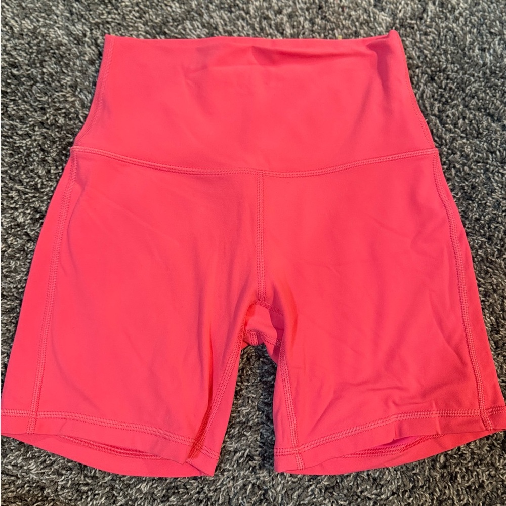 lululemon 6 inch pink biker shorts size 4